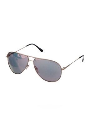 Tom Ford Men’s Aviator Sunglasses – Silver Frame with Blue-Gray Mirror Lenses